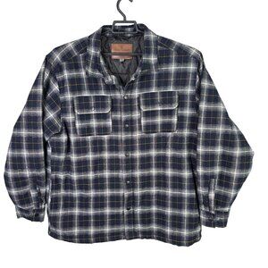 Mens Rugged Elements Plaid Insulated Flannel Shirt Jacket Button Up Size XXL